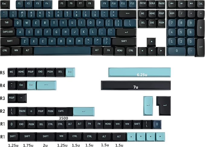 Custom Keycaps CSA Profile 160 Keys Keycaps ABS Double-Shot with ANSI Layout & ISO Layout Kit for Cherry MX Gateron Kailh TTC Holy Panda Switches (Monster)