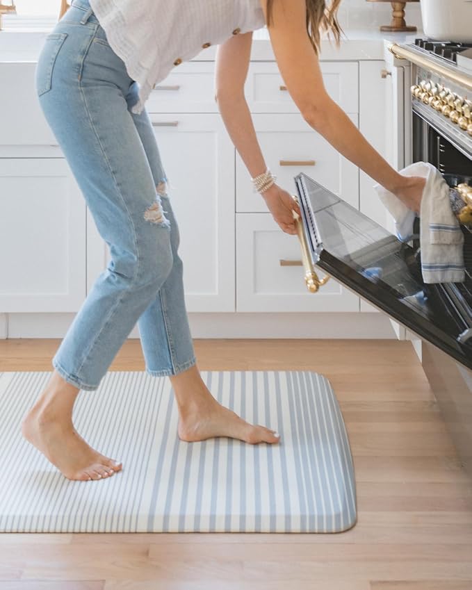 House of Noa Nama Standing Mat – Anti-Fatigue Cushioned Kitchen Mats for Floor | Ergonomic Bounce-Back Foam Kitchen Mats | Anti-Fatigue Mats for Kitchen & Standing | Coastal Nantucket | 22" x 36"