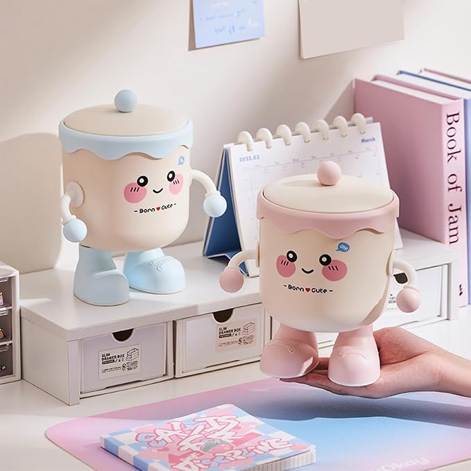 Small Covered Desk Organiser Storage Bin for Stationery Cosmetics Pen Holder Space Saving Multipurpose Home Office Container
