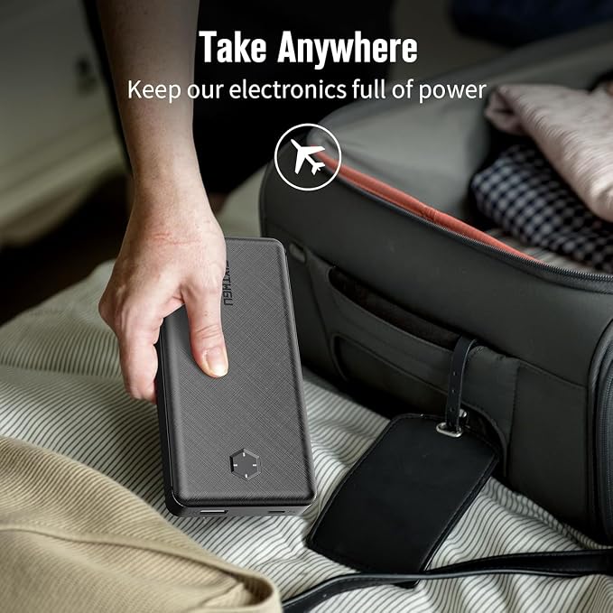 SIXTHGU Portable Charger, Power Bank, Compact 22.5W Fast Charging 20,000mAh Battery Pack, PD20W High-Speed Charging for iPhone, iPad, and More (USB-C Input and Output)