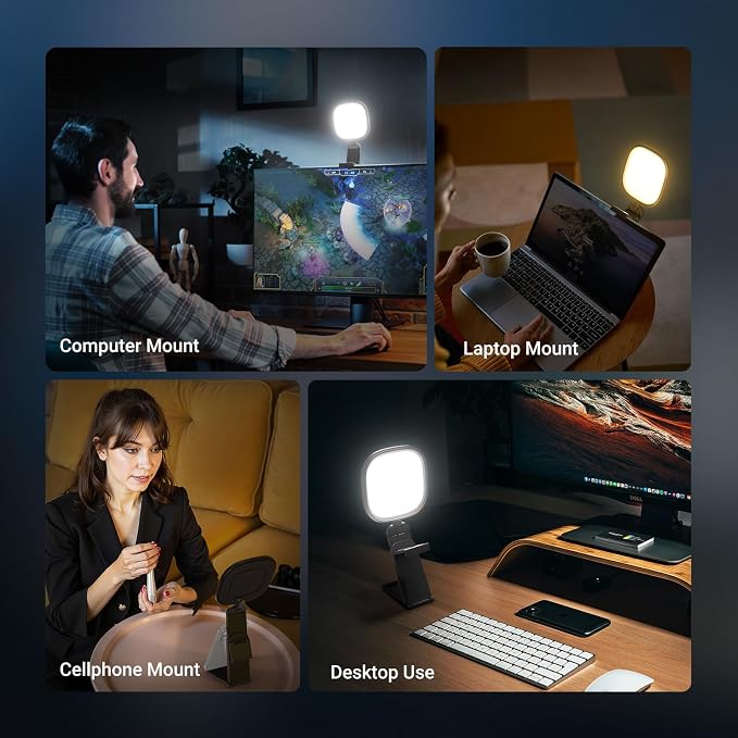 NEEWER BASICS 5" Monitor Light with Stand, Zoom Lighting for Video Conference, 10W Bi Color Edge Lit CRI95 USB LED Panel Ring Light for Desk Computer Laptop Webcam Video Call Streaming Recording, NL10