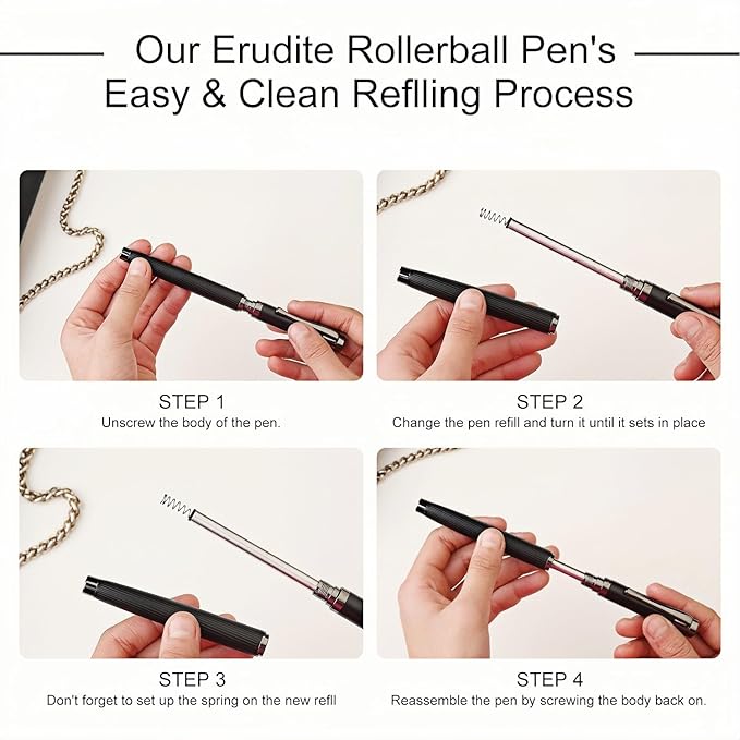 GC QUILL Fancy Rollerball Pen Set with Bookmark, Luxury Gift Pen for Journaling Writing, Executive Gifting - MU-30