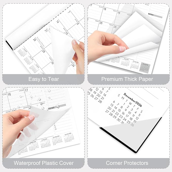 Gannyfer Desk Calendar 2026-2027, Large Desk Calendar 22" x 17", Use Now to Mar 2027, 18 Monthly Academic Desktop Calendar 2026 with To-Do List, Desk Calendar 2026 for Office, School, Home(6 Stickers)