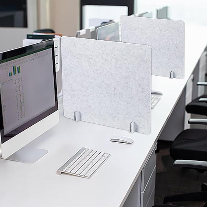 Desk Privacy Panel Acoustic Divider Panel Portable Desk Partition Desk Divider Noise Visual Isolate Table Divider for Student Study Office Library (Gray-6, 15.75" x 23.6")