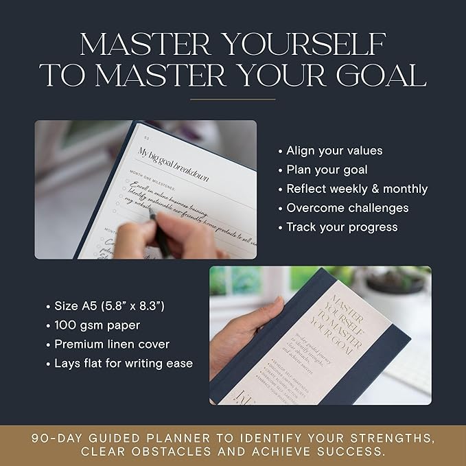 Goal Planner Journal for Weekly Goal Tracking – 90 Day Planner with Habit Tracker, Journal with Prompts & Productivity Planner