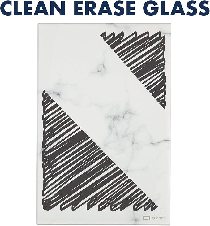 Quartet Glass Desktop Notepad, 9" x 6", Whiteboard, Dry Erase Surface, Marble/White,2 Pack (GDP96)