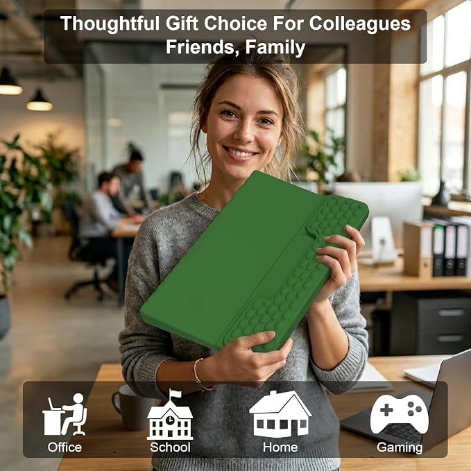 Keyboard Stand with Wrist Rest, Computer Keyboard Pad with Wrist Support, Ergonomic Keyboard Riser Holder Lift Tray, Soft Memory Foam Desk Wrist Pad for Office, Home, School - Green