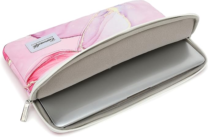 Canvaslife Pink Marble Laptop Sleeve 15 Inch 15 Case and 15.6 Laptop Bag