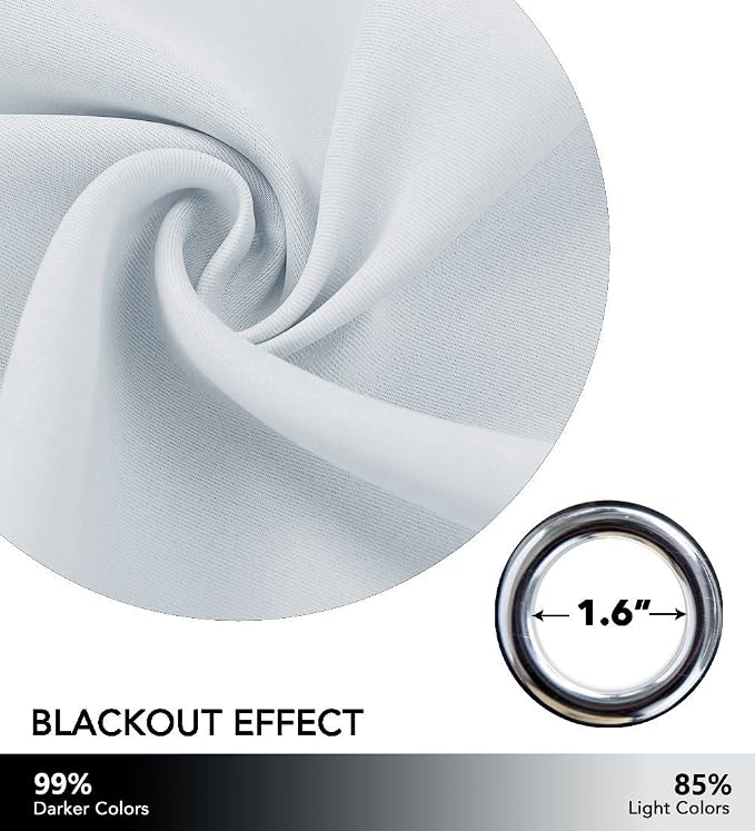 NICETOWN Room Darkening Curtain - Window Treatment Thermal Insulated Grommet Room Darkening Curtain/Drape for Bedroom (Cloud Grey, 1 Panel, 70 by 63)