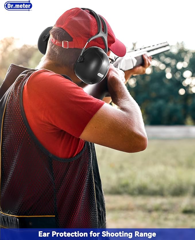 Ear Protection Earmuffs for Gun Range, 2 PACK SNR 35dB Hearing Protection Ear Muffs Noise Cancelling Headphones For Adult, Protective Ear Muff for Range Mowing Wood Work Monster Jam