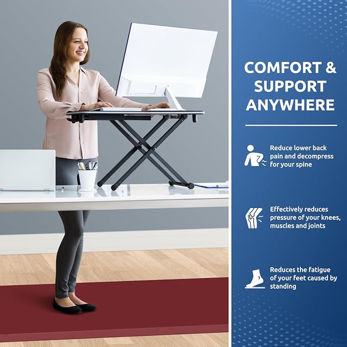 0.8" Thick Kitchen Mat Cushioned Anti Fatigue Rug Comfort Floor Mats | Water-Resistant, Non-Slip, Easy to Clean Comfort Floor Mat for Kitchen, Sink & Office, Multiple Colors & Sizes, 70" x 24"