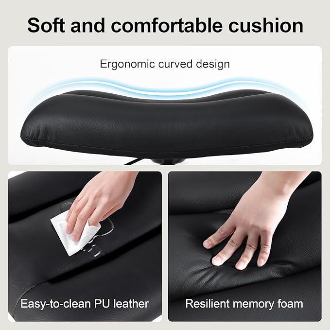 Frassie Mobile Gaming Office Footrest Stool Under Desk Multi-use Height Adjustable Rolling Foot Stool Rest Ottoman (Black)