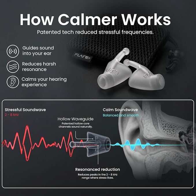 Flare Audio Calmer | Noise Reducing Ear Plugs Alternative | Silicone Reusable Ear Plugs for Noise Sensitivity, Focus and Travel | Ear Plugs for Noise Reduction (mini, Translucent)