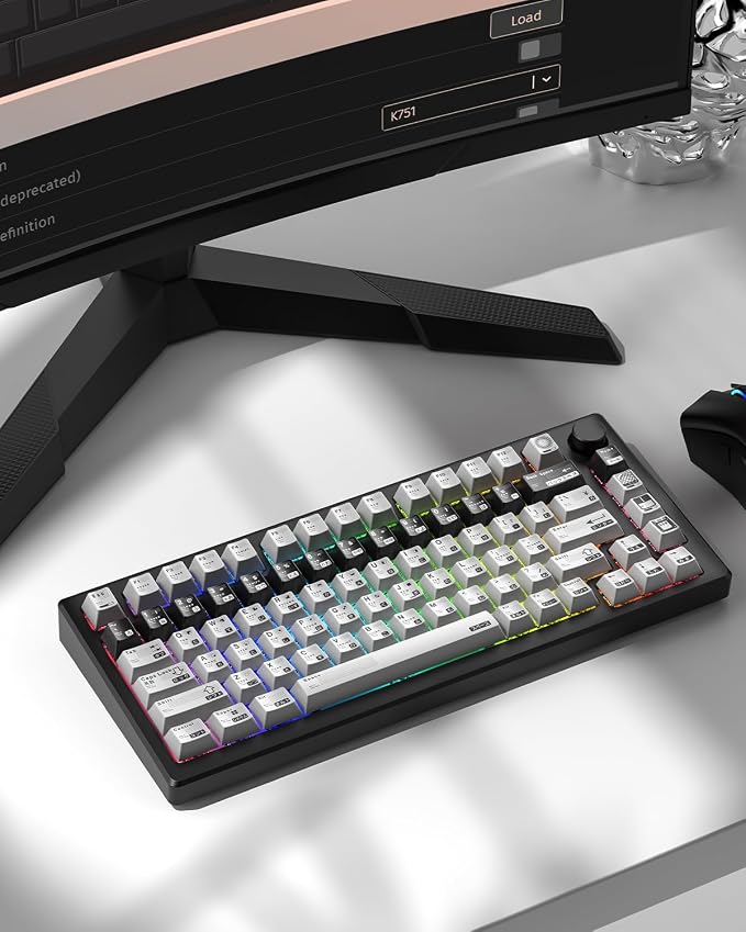 PBT Keycaps with Metal Paint, Janese Style 112-Key Black/Silver Custom Keycap Set dye Sublimation,Cherry Profile Key caps for 61/64/66/68/75/84/87 MX Switches Mechanical Keyboards