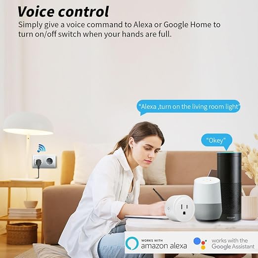 Smart Plug with Energy Monitoring | Compatible with Alexa & Google Home | WiFi Outlet for Remote Control & Scheduling | No Hub Required | Safety Certified (1) | Voice & App Remote Control, Smart Life. Schedules, timers, Away Mode, 2.4GHz WiFi, No Hub R...