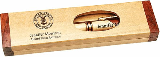 Executive Gift Shoppe | US Air Force Laser Engraved Maple & Rosewood Engraved Pen and Box