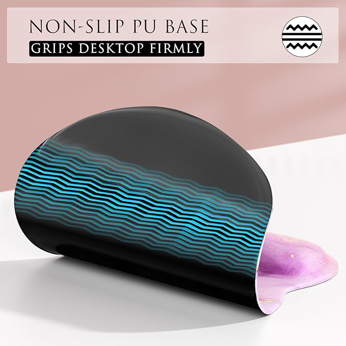 MROCO Ergonomic Mouse Pad with Gel Wrist Rest, Smooth Wrist Support Surface, Non-Slip PU Base for Pain Relief, Comfortable Mousepad for Computer, Laptop, Office & Home, 9.4 x 8.1 in, Pink Marble