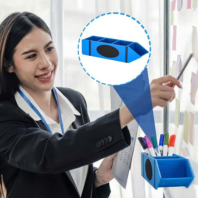 Magnetic Teacher Pencil Holder Gift Personalized Name Pen Holder for Whiteboard Magnetic DIY Teacher Desk Organizer Container Decor for Classroom School Office Supplies(Crayon)