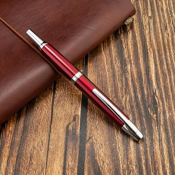Jinhao 10 Retractable Fountain Pen, Burgundy EF Writing Pen with Converter and Pen Box