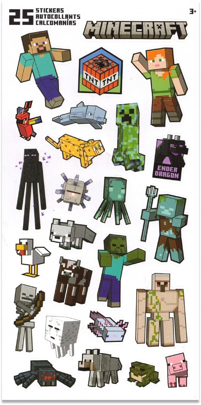 Minecraft School Supplies Set - Bundle with Creeper Folder, Notebook, Erasers, Stickers, and More | Minecraft Back to School Supplies Stationery Kit for Boys, Kids