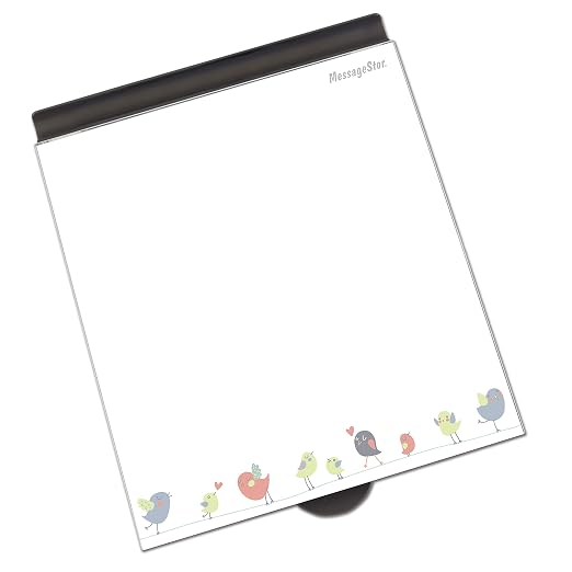 ECR4Kids MessageStor Dry-Erase Glass Board Memo Station, Desk Organizer, Birds