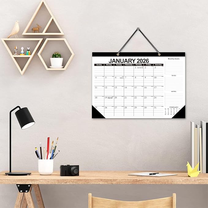 ZTX 2026 Calendar Desk Calendars as Big Deskpad or Large Hanging Wall Planner for Home Classroom School Large Desk Calendar 22"x17"Jan.2026-Jun.2027