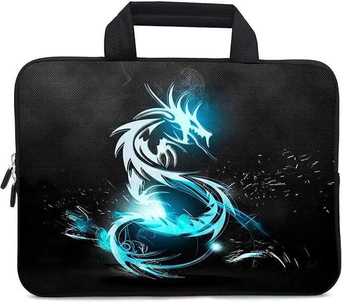 15.6" Laptop Sleeve 14" 15" 15.4" Chromebook Case Ultrabook Case Notebook Sleeves PC Messenger Bag (Dragon)