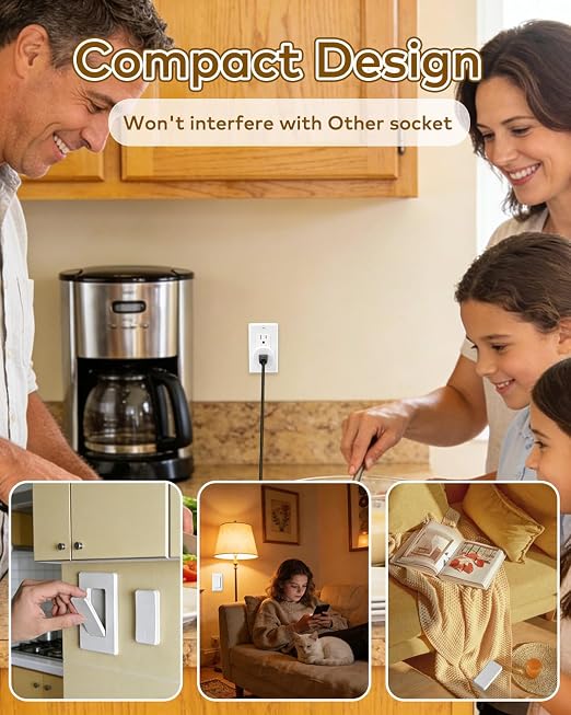 NineLeaf Wireless Remote Outlet Switch,Remote Lamp Switch,On Off Light Plug Decorator Switches Wall Mounted, 500FT, 15A/1500W LED, TUV List,Programmable, No Wiring,Lamp,Fans,Household Appliances