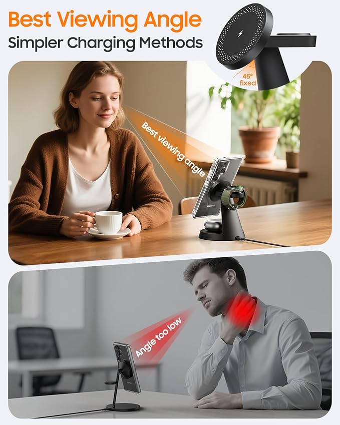 Magnetic Wireless Charger for Samsung, 3 in 1 Charging Station Compatible with MagSafe Samsung Charger for Galaxy S26 Ultra S25 Z Fold7/Flip7, Watch Charger Stand for Galaxy Watch Ultra 8 7, for Buds