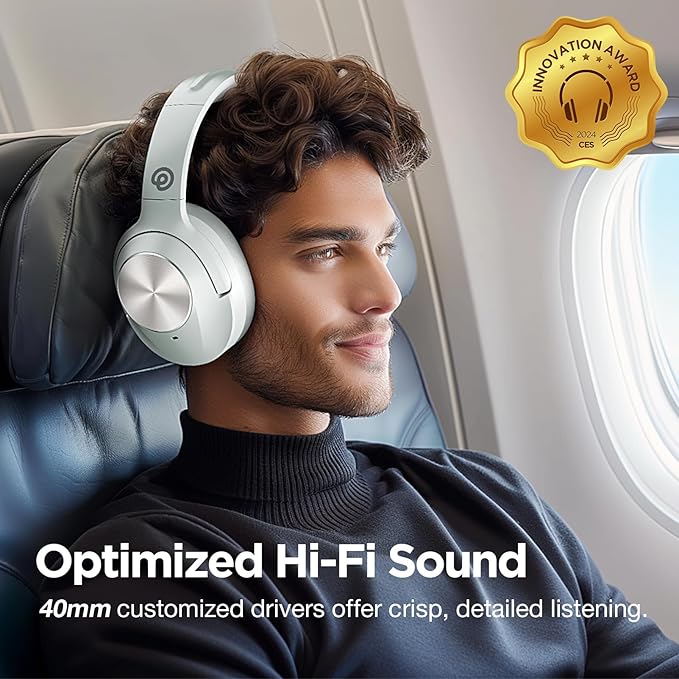Upgrade Pro‑level Hybrid Active Noise Cancelling Headphones with HD Sound, Wireless Bluetooth Headphones Over The Ear Unequaled Comfort, Vivid Deep Bass, for Home Office Travel Birthday Gift Pcs