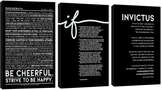 Office Wall Art by Three Panel Motivational Art, Inspirational Quote Canvas Prints, Positive Quote Words for Home Office, Entrepreneur Framed Posters 20”x30”x3Pcs