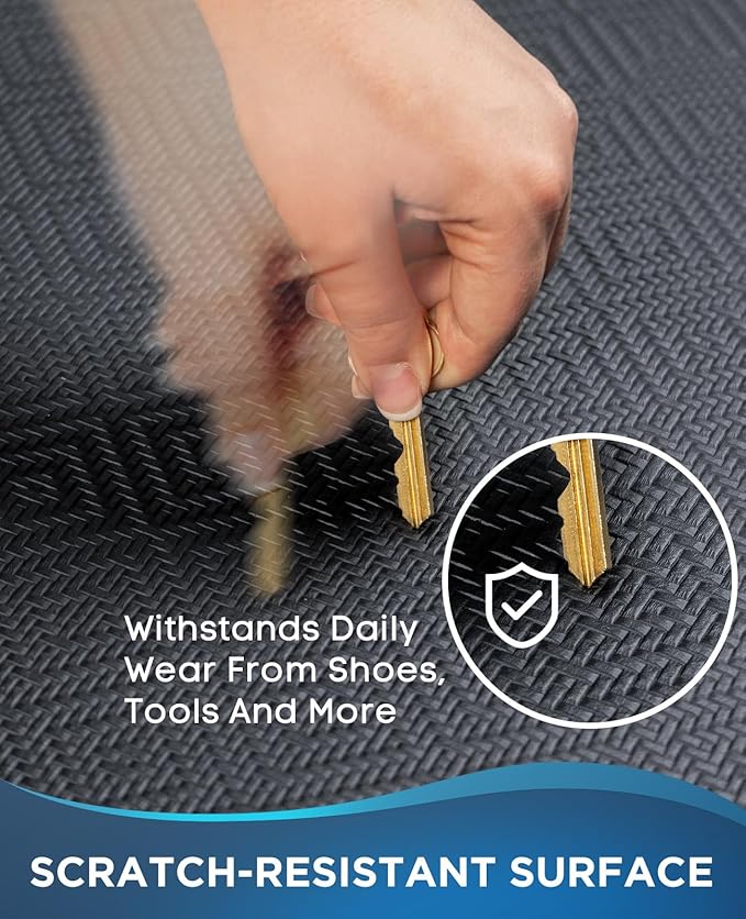 Ophanie Kitchen Mats for Floor,3/4 inch Thick,17x24 Anti Fatigue Cushioned Mat with 99+ Pairs of Anti-Slip Bottom Ridges,Kitchen Rugs,Waterproof,Comfort Ergonomic Standing Mat for Office,Home,Sink