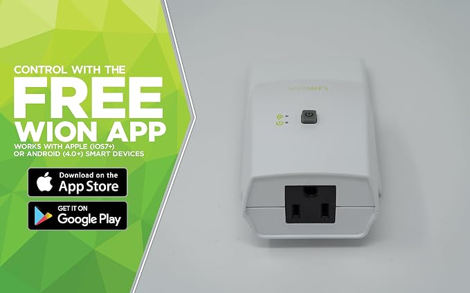 WiOn 50050 Indoor WiFi Plug With 1 Grounded Outlet; White