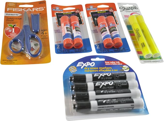 Crayola Back to School Bundle - Includes Colored Pencils, Markers, Crayons, Erasers, Pens, Scissors, Glue Sticks, Folders, Notebooks, and Ruler