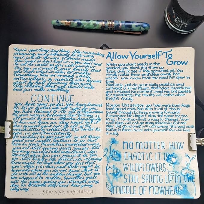 Monteverde USA Blue Mountain Fountain Pen, Stub JoWo Nib, Blue Acrylic Resin, Polished Chrome Trim, Luxury Gift Box Included
