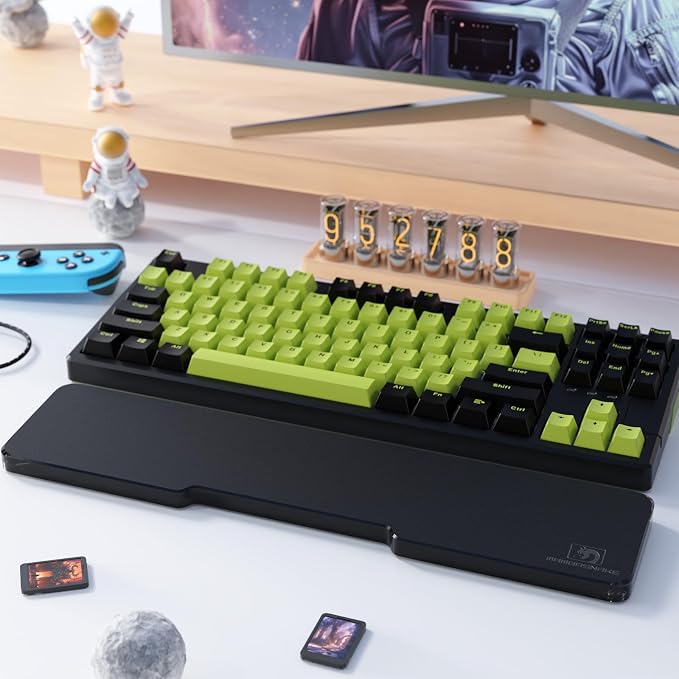 Acrylic Keyboard Wrist Rest - TENKEYLESS 80% Keyboard- Mechanical Keyboards Ergonomic Palm Rest for Computer Keyboard,Anti-Slip Base,Wrist Pad for Laptop,Office & Home-Easy Typing (Black)