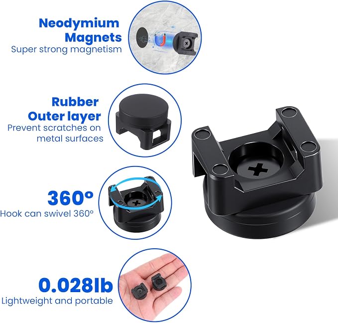 16 Pcs Magnetic Cable Zip Tie Mounts, Magnetic Wire Holder Base, Multipurpose Cable Management Clips, Wire Clamps for Electrical Supplies