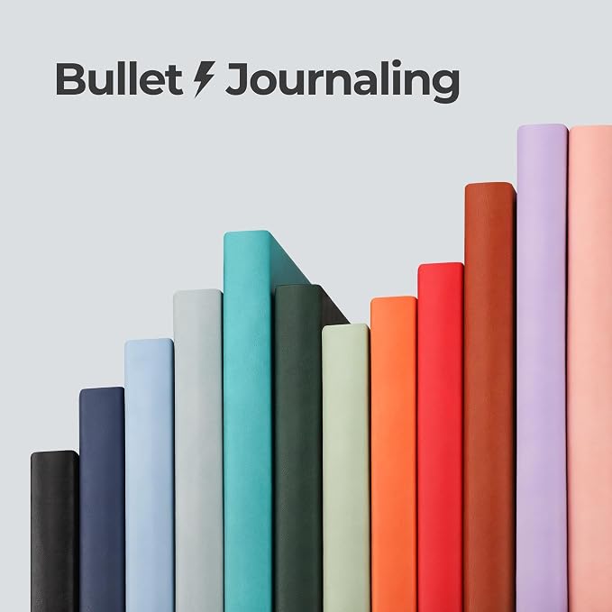 RETTACY Dotted Journal Notebook, 2-Pack, 160 Numbered Pages per Pack, A5 Medium Size (5.7'' x 8.3''), 120 GSM Thick Paper, Leather Hardcover, for Journaling, Planning, Tracking (Black & Dark Green)