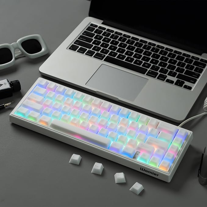 dagaladoo Keyboard keycaps Set, Double Shot PBT keycaps,Cherry Profile Custom Key caps 60 65 75 100 Percent for Cherry-mx Full Size Retro Mechanical Keyboard,White Jade