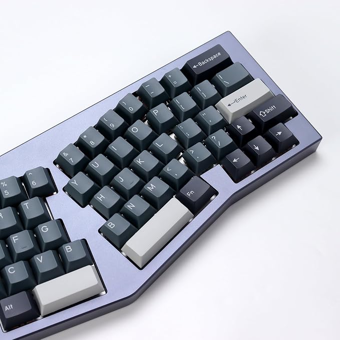 Apollo PBT Double Shot Keycap Set,176 Keys Grey Custom Key Cap Keycaps 60 Percent Cherry Profile Keycaps for 61/64/68/84/87/100/104/108 Mechanical Keyboard