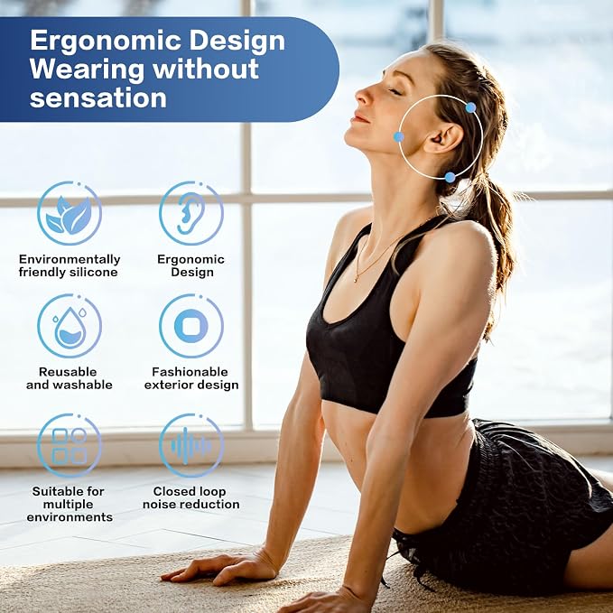 Earplugs Motorcycle.Ear Plugs for Sleeping Noise Cancelling 35dB Noise Reduction、Reusable Ear Plugs,Super Soft for Motorcycles Cycling、Sleeping、Work、Travel (White Inner Ring)