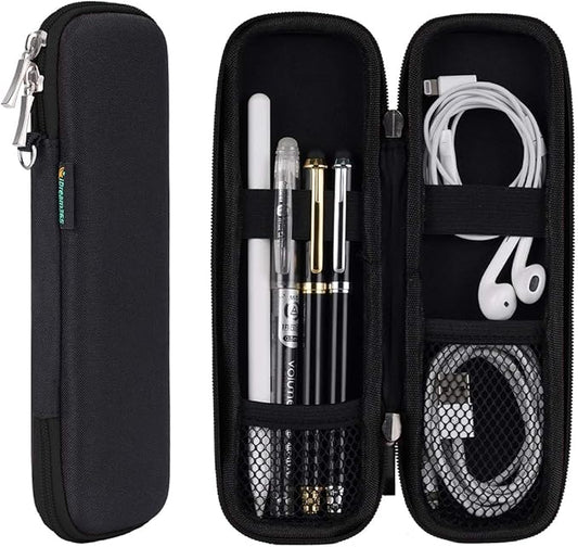 Small Pencil Case Holder for Pencils,Hard Pen Case for Executive Fountain Pens,Ballpoint Pens-Black