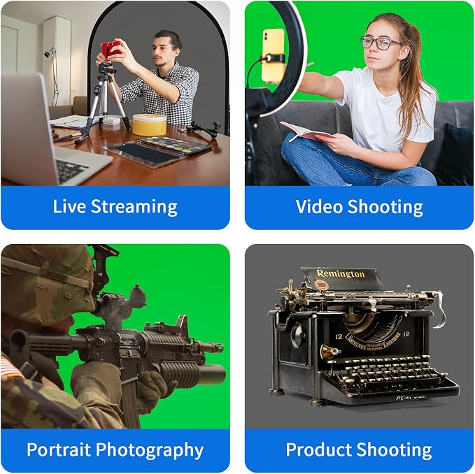 Selens Small Collapsible Backdrop Double-Sided Grey Green Screen 2-in-1 Pop Up Background with Carrying Bag for YouTube Streaming, Product Photography and Zoom Virtual Video, 39x59inches /1m×1.5m