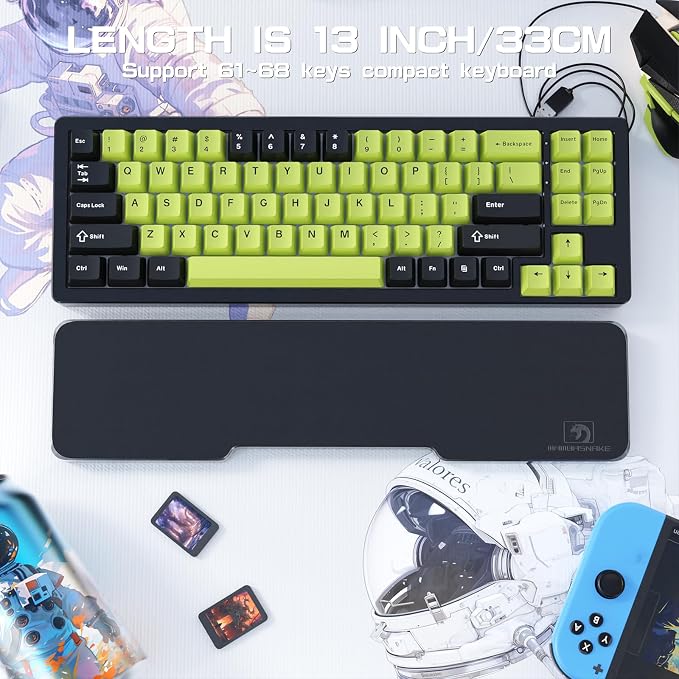 Acrylic Keyboard Wrist Rest - Compact 60% Keyboard- Mechanical Keyboards Ergonomic Palm Rest for Computer Keyboard,Anti-Slip Base,Wrist Pad for Laptop,Office & Home-Easy Typing (Black)