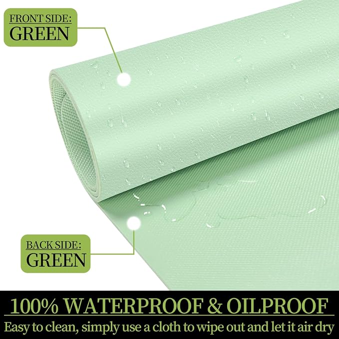 Large Desk Pad Mat, Leather Desk Mat for Desktop, Computer Mouse Pad Non-Slip, Waterproof Keyboard Mats for Office/Home/Decor (Green, 35.4" x 17")