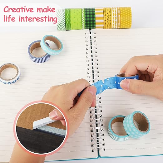 50 Rolls Washi Tape Set, Decorative Adhesive Tape for Scrapbook, Arts & Crafts, Journals, and Planners, Each Rolls 5yd Total 250yd (Pink)