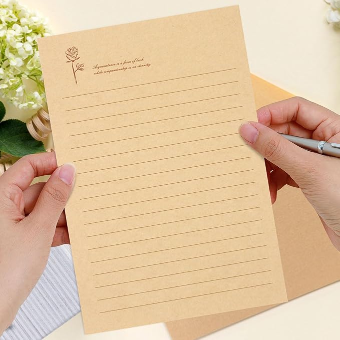 72 PCS Vintage Stationery Set,24 Stationery Writing Papers with 12 Matching Envelopes,Old Looking Stationary Kit for Writing Letters and Invitations