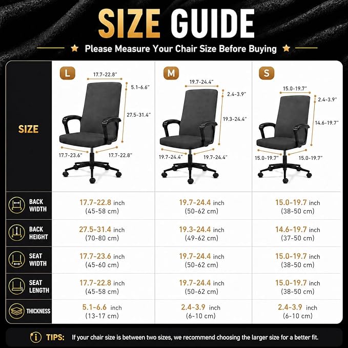 DIVA EN CAMINO DEC Universal Stretch Office Chair Cover with Durable Zipper, Soft Slipcover for Desk or High Back Chair, Mocha