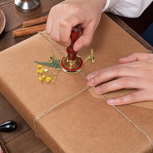 Yelsky Wax Seal Kit for 1.3 Inch Large Wax Seal Stamp, 2 Metal Molds with Round Flowers, for Gift Wrapping, Envelopes, Wedding Invitations, Wine Packaging, Greeting Cards, Documents