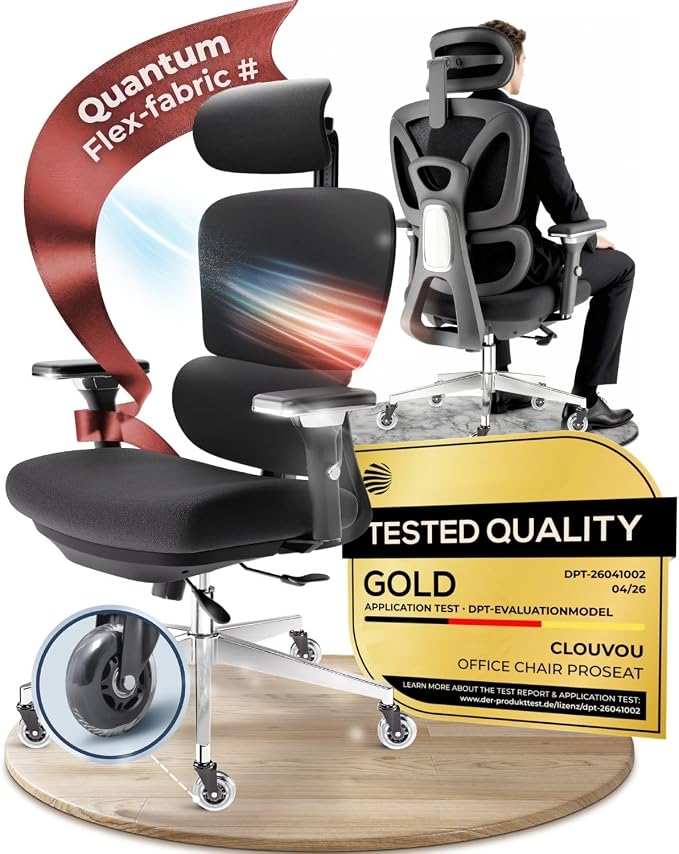 ProSeat Ergonomic Office Chair Comfy [#1 in Tests] Swivel Chair | Ergonomic Chair with Breathable Mesh Back | Computer Chair with wheels | Home Office Desk Chair with 3D Headrest | For 330lbs